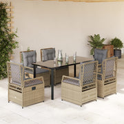 7-dijelni vrtni blagovaonski set od poliratana s jastucima bež 160 x 80 x 74 cm