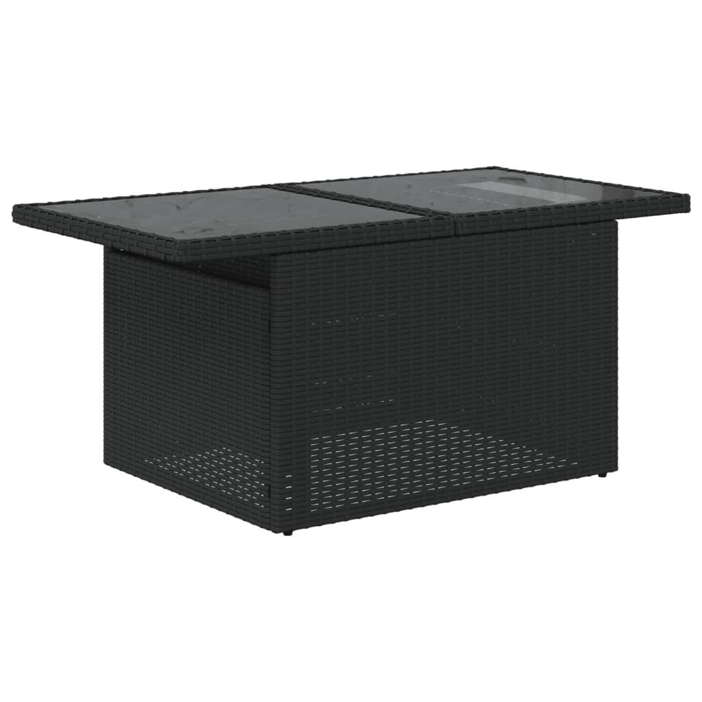 6-dijelni set vrtnih sofa s jastucima crni od poliratana Crna 100 x 55 x 73 cm