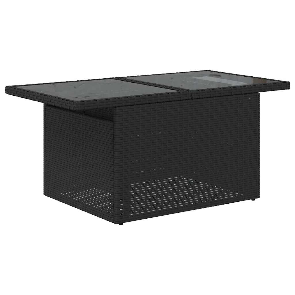 8-dijelni set vrtnih sofa od poliratana s jastucima crni