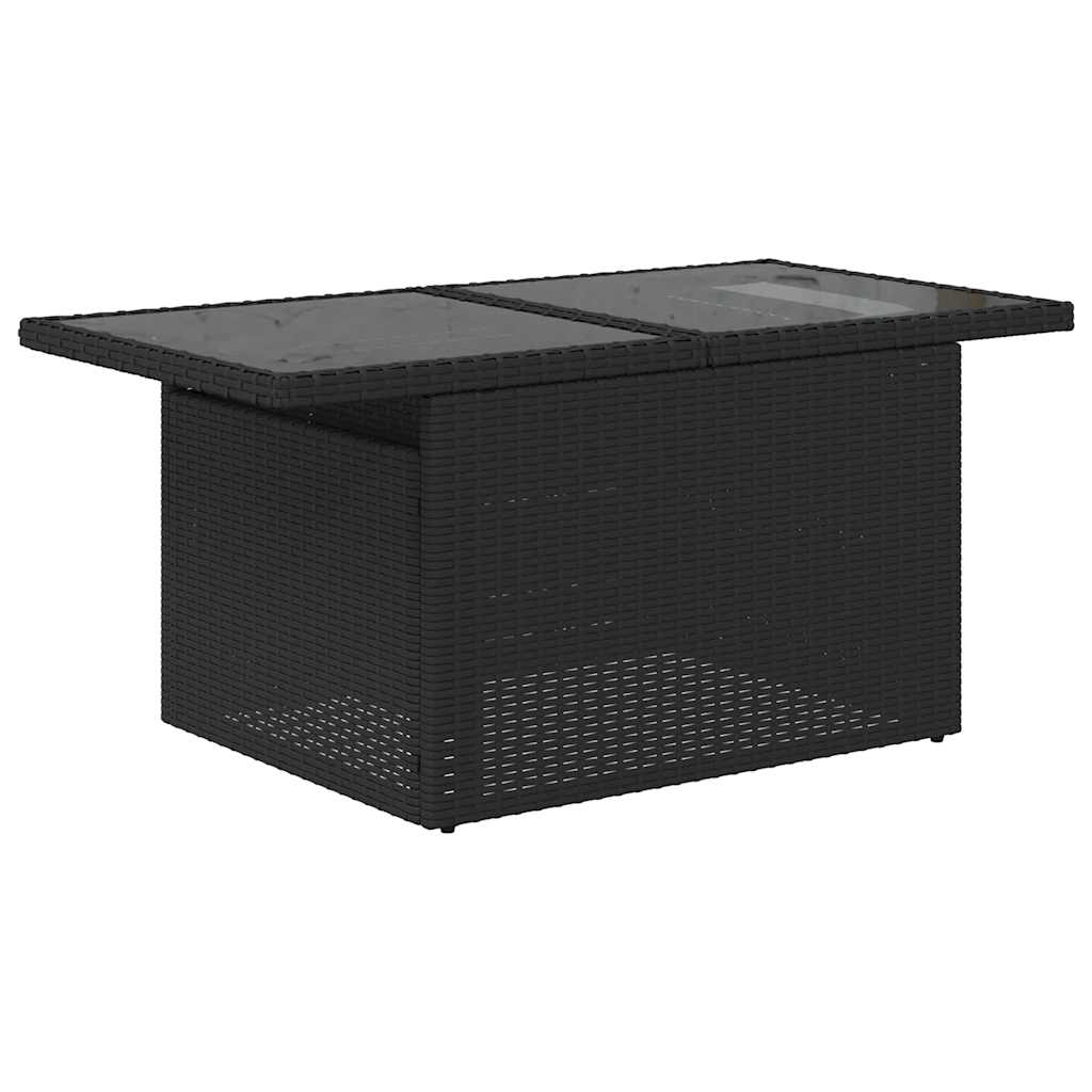 11-dijelni set vrtnih sofa od poliratana s jastucima crni