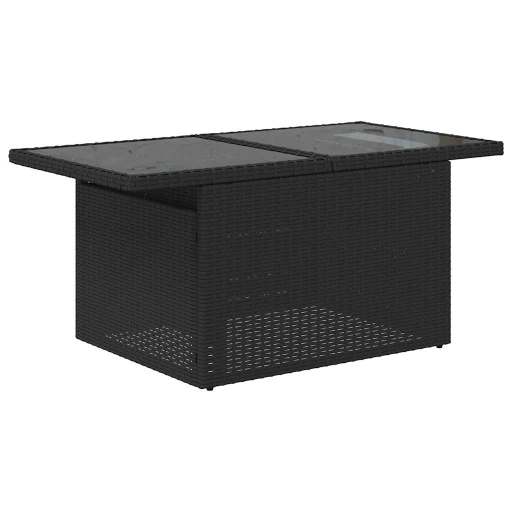 11-dijelni set vrtnih sofa od poliratana s jastucima crni Crna 100 x 55 x 73 cm