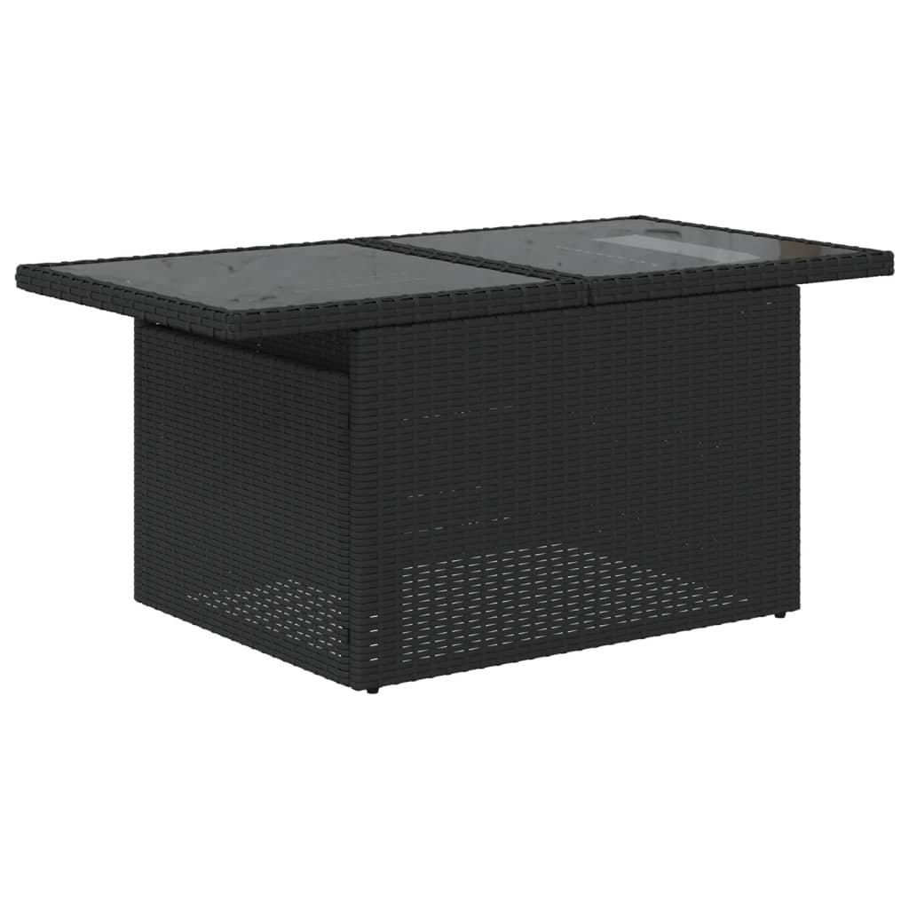 10-dijelni set vrtnih sofa s jastucima crni od poliratana Crna 100 x 55 x 73 cm