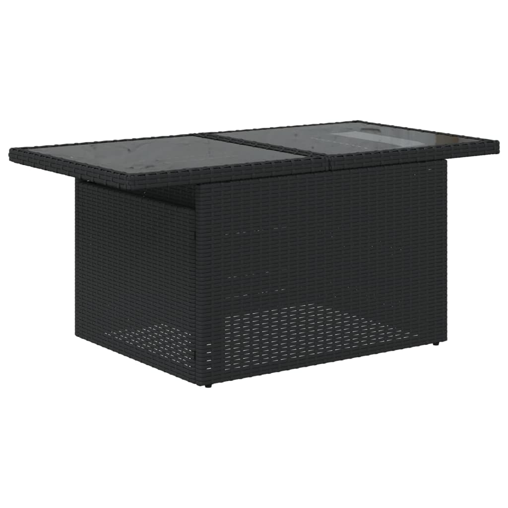 7-dijelni set vrtnih sofa od poliratana s jastucima crni Crna 100 x 55 x 73 cm