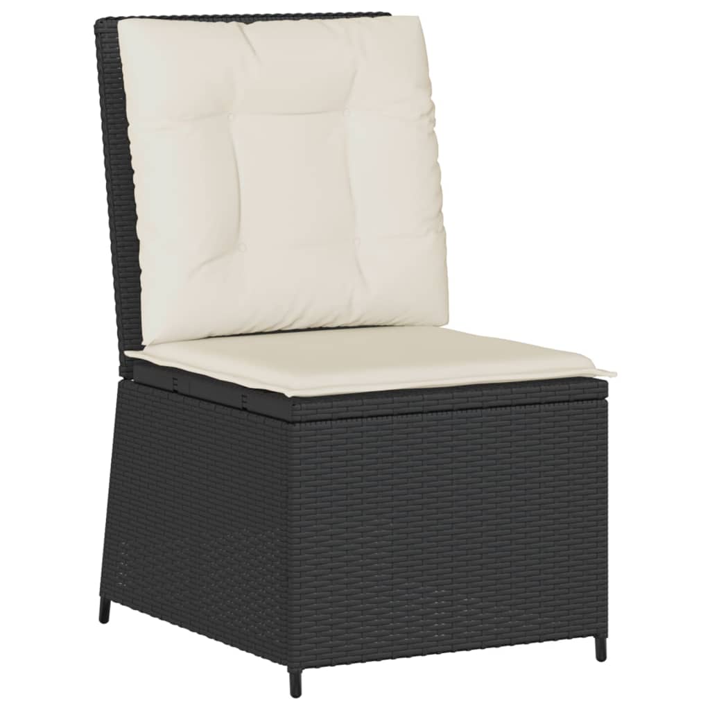 5-dijelna vrtna garnitura od poliratana s jastucima crna 80 x 80 x 71 cm
