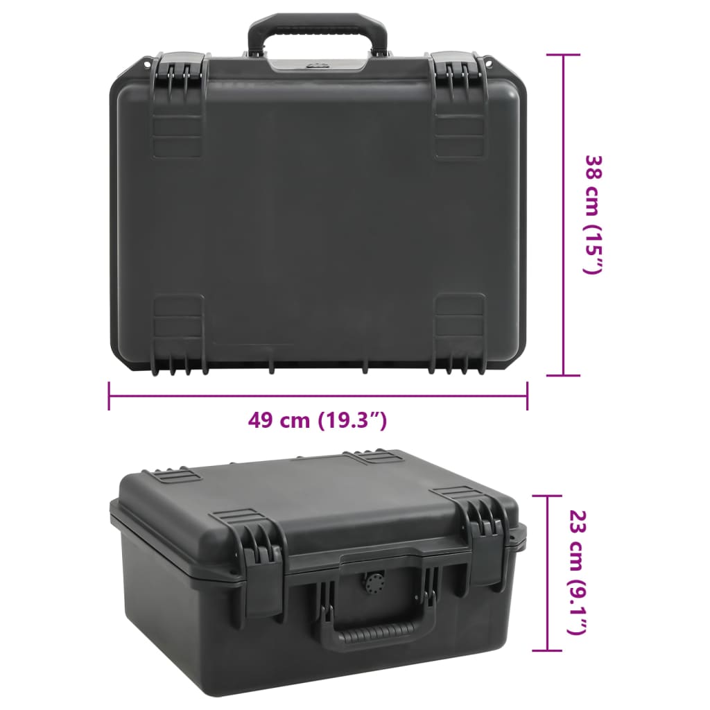 Prijenosni kovčeg crni 49x38x23 cm od PP-a