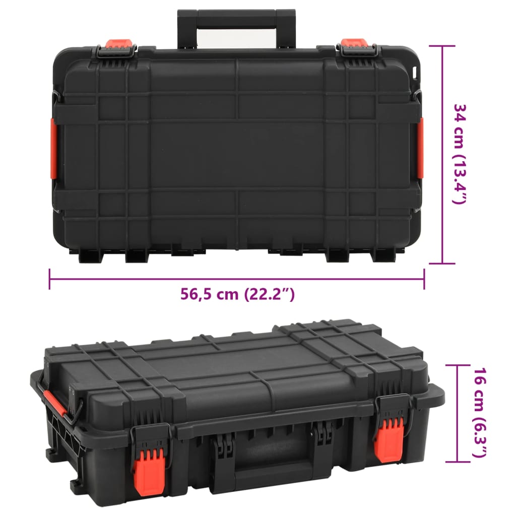 Prijenosni kovčeg crni 56,5x34x16 cm od PP-a