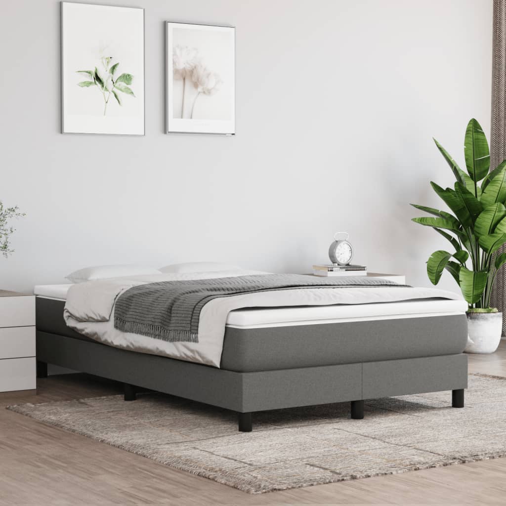 Krevet box spring s madracem tamnosivi 120 x 190 cm tkanina