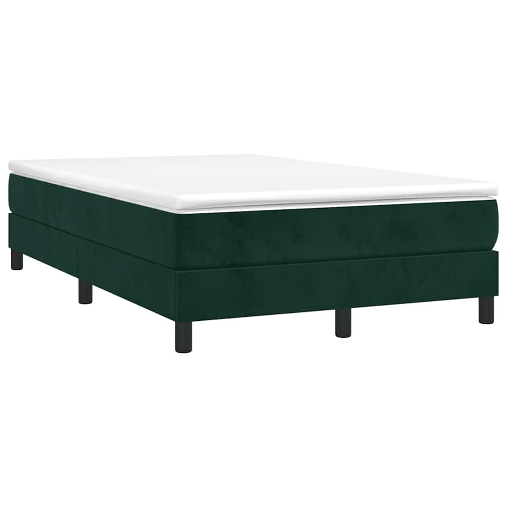 Krevet box spring s madracem tamnozeleni 120x190 cm baršunasti