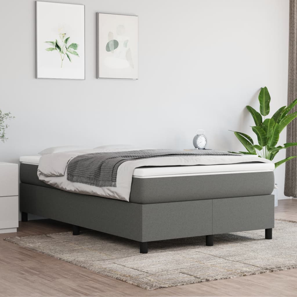 Krevet box spring s madracem tamnosivi 120 x 190 cm tkanina