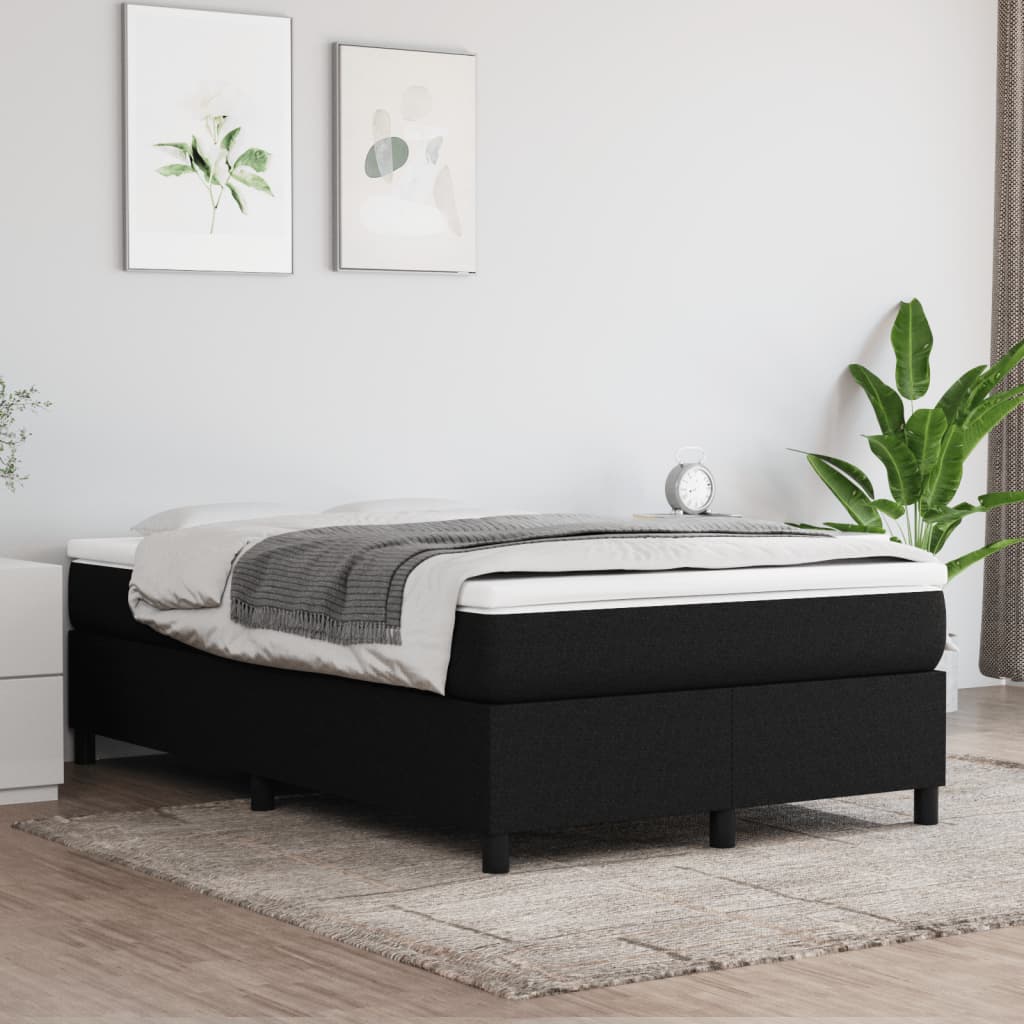 Krevet box spring s madracem crni 120 x 190 cm od tkanine