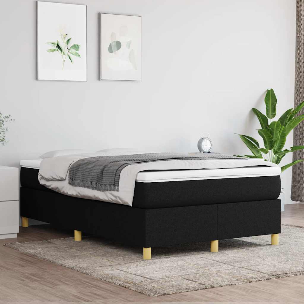 Krevet box spring s madracem crni 120 x 190 cm od tkanine