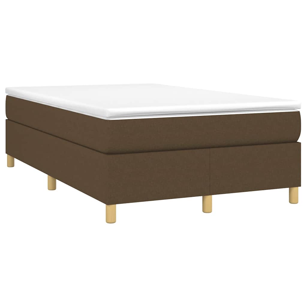 Krevet box spring s madracem tamnosmeđi 120 x 190 cm od tkanine