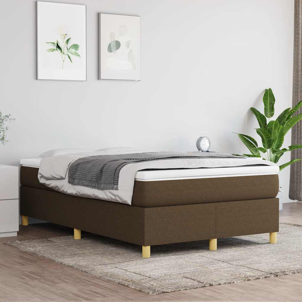 Krevet box spring s madracem tamnosmeđi 120 x 190 cm od tkanine