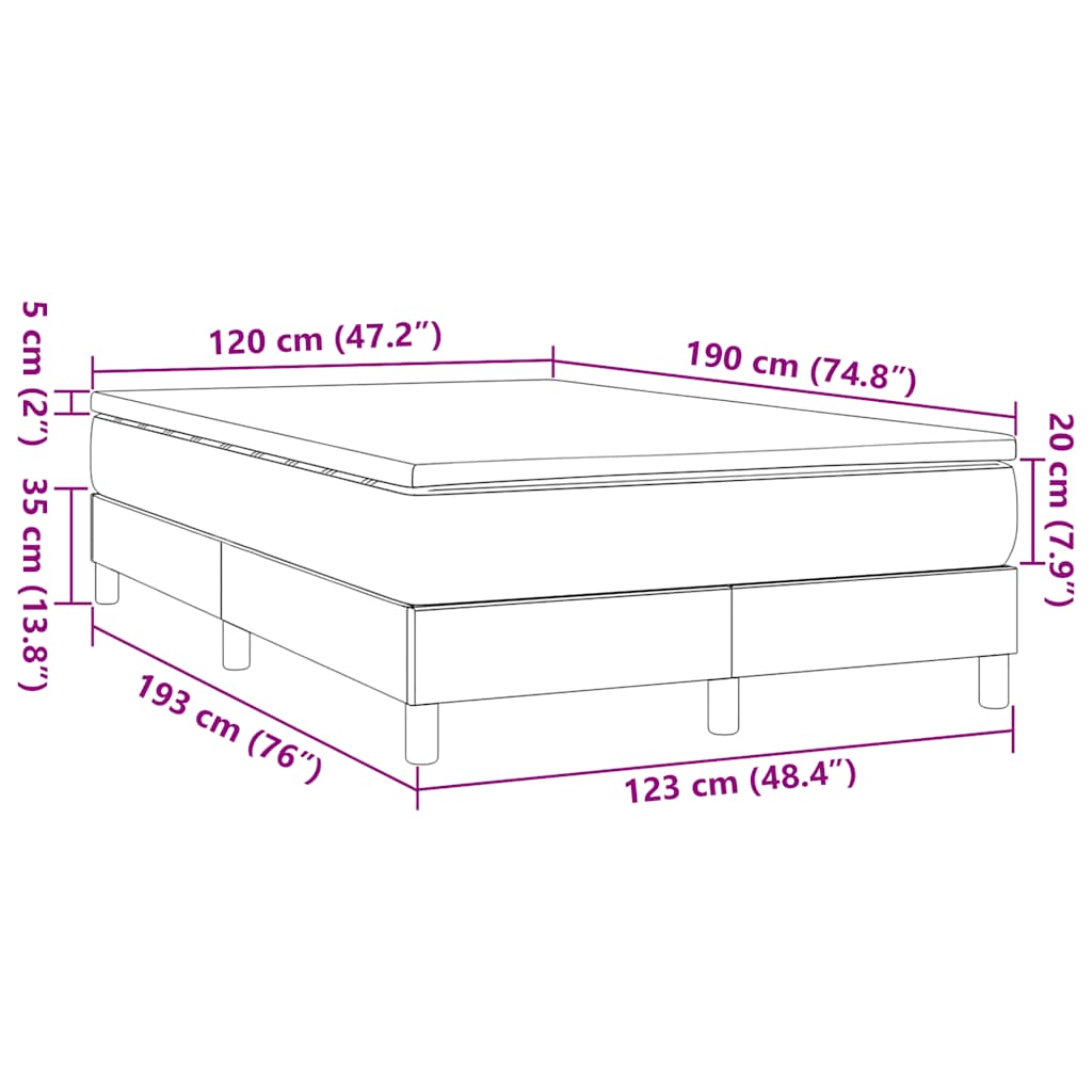 Krevet s oprugama i madracem plavi 120 x 190 cm od tkanine