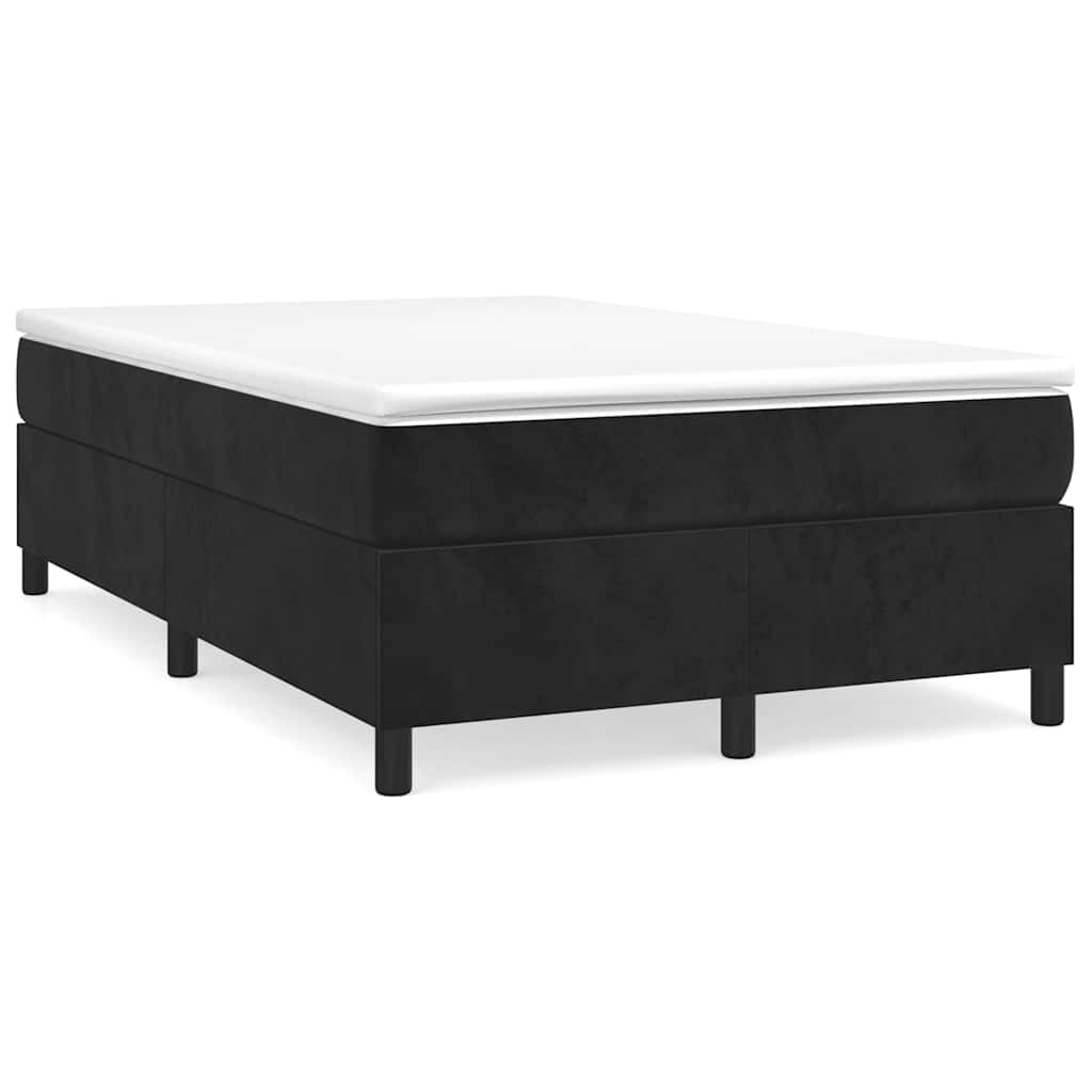 Krevet box spring s madracem crni 120 x 190 cm baršunasti