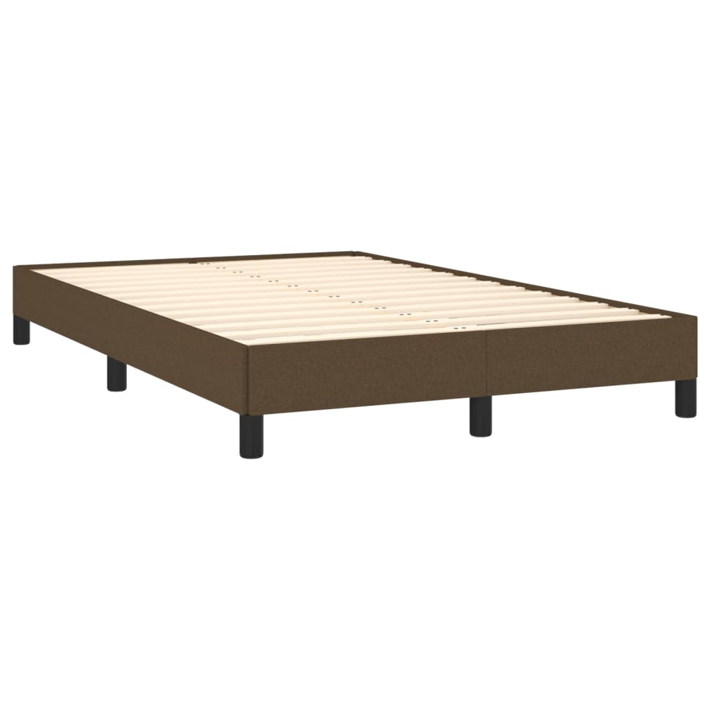 Krevet box spring s madracem tamnosmeđi 120 x 190 cm od tkanine