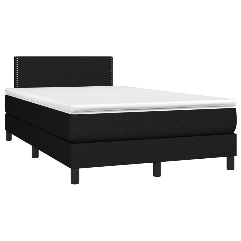 Krevet box spring s madracem crni 120 x 190 cm od tkanine