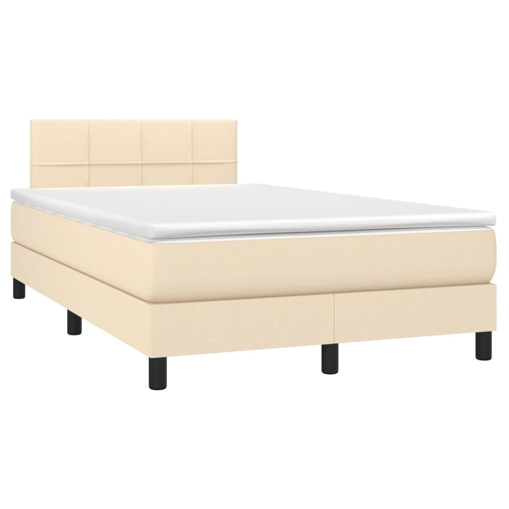 Krevet box spring s madracem krem 120 x 190 cm od tkanine