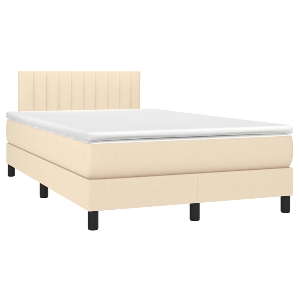 Krevet box spring s madracem krem 120 x 190 cm od tkanine