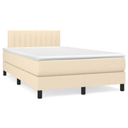Krevet box spring s madracem krem 120 x 190 cm od tkanine