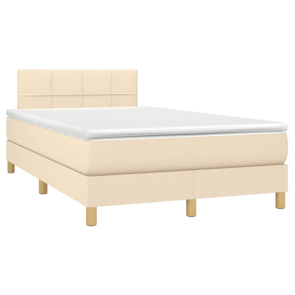 Krevet box spring s madracem krem 120 x 190 cm od tkanine