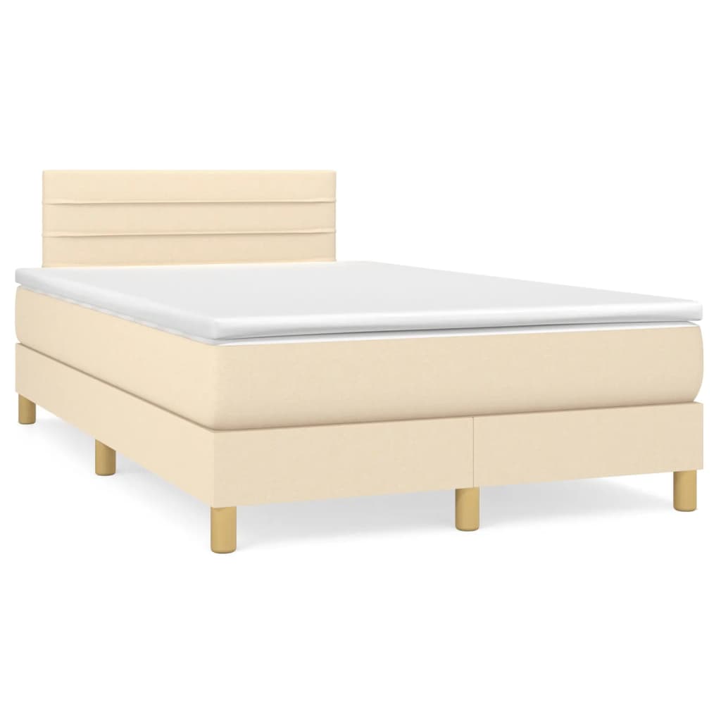 Krevet box spring s madracem krem 120 x 190 cm od tkanine