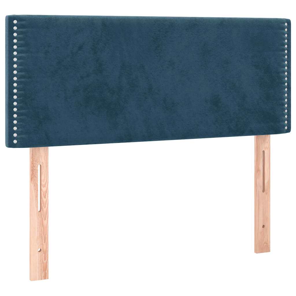 Krevet s oprugama i madracem tamnoplavi 120 x 190 cm baršun