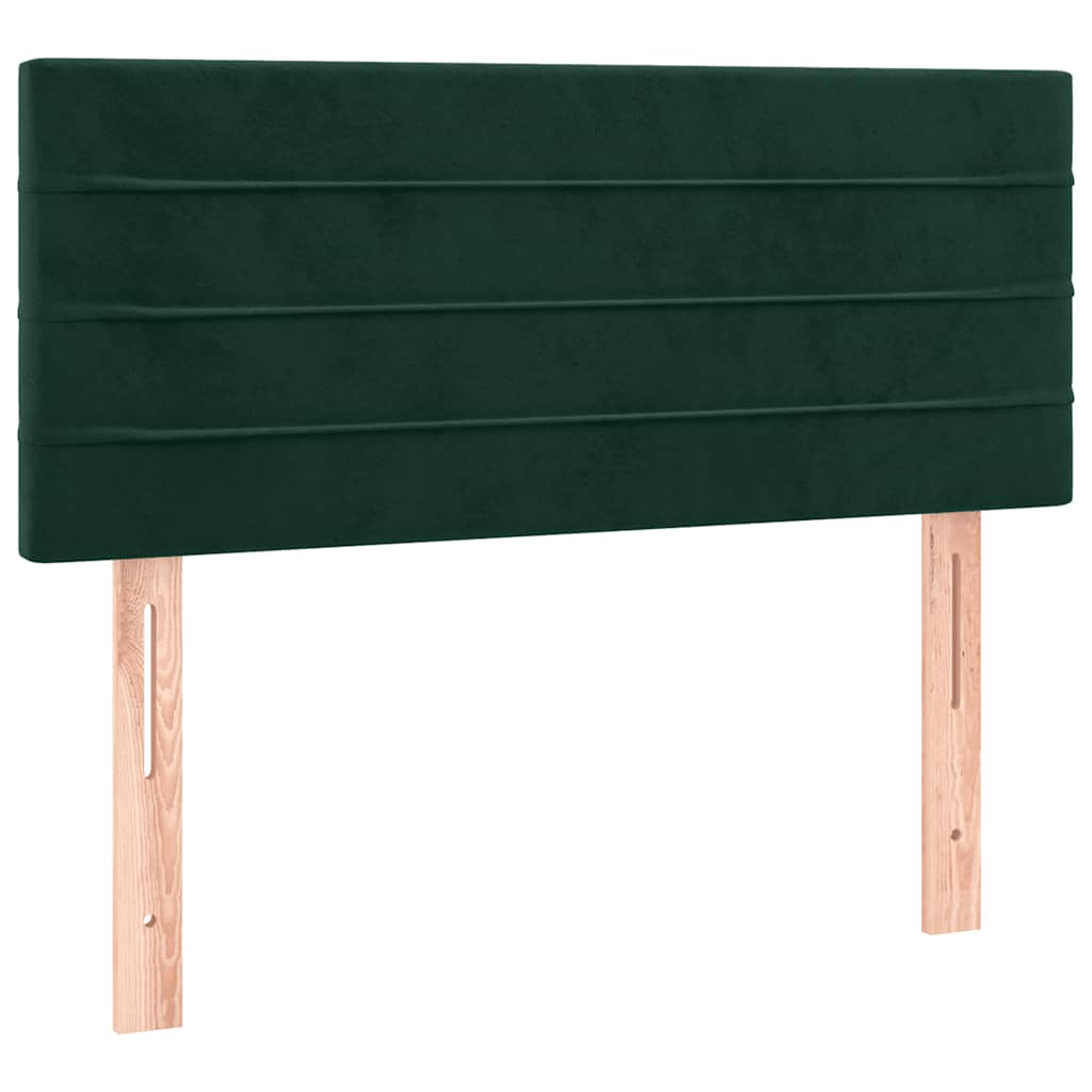 Krevet box spring s madracem tamnozeleni 120x190 cm baršunasti