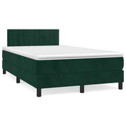 Krevet box spring s madracem tamnozeleni 120x190 cm baršunasti