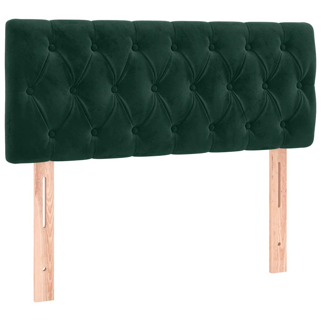 Krevet box spring s madracem tamnozeleni 120x190 cm baršunasti