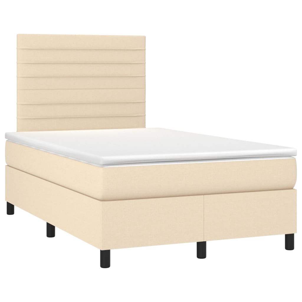 Krevet box spring s madracem krem 120 x 190 cm od tkanine