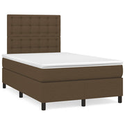 Krevet box spring s madracem tamnosmeđi 120 x 190 cm od tkanine