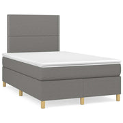 Krevet box spring s madracem tamnosivi 120 x 190 cm tkanina