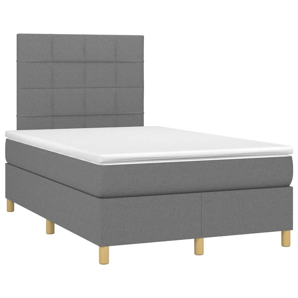Krevet box spring s madracem tamnosivi 120 x 190 cm tkanina