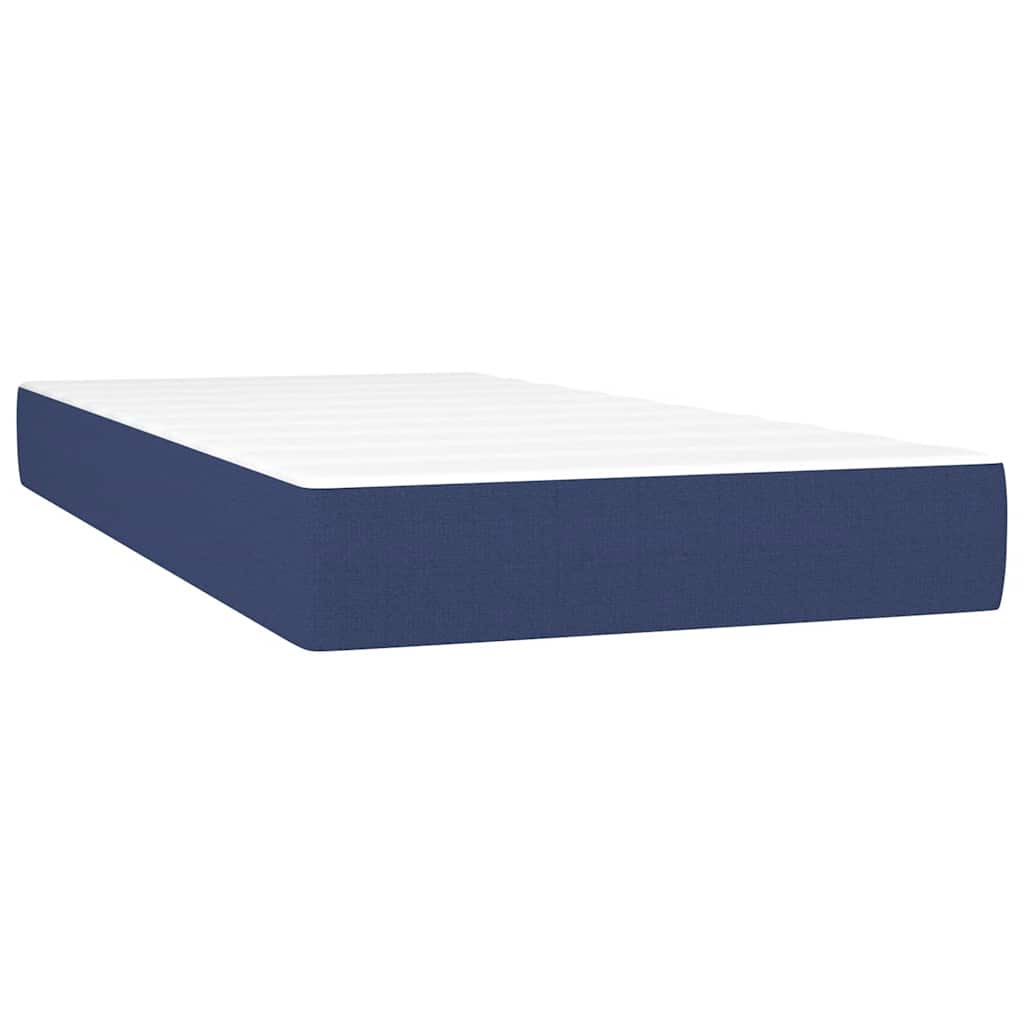 Krevet s oprugama i madracem plavi 120 x 190 cm od tkanine