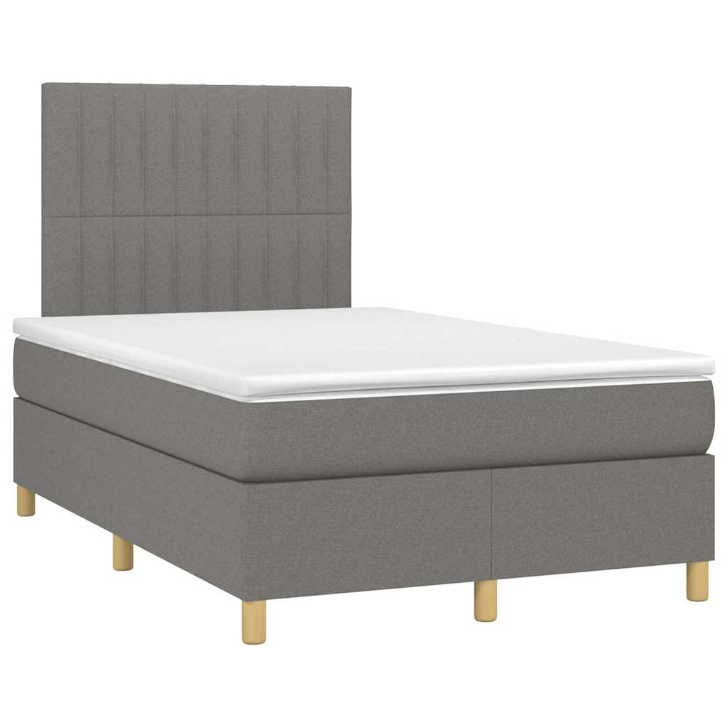 Krevet box spring s madracem tamnosivi 120 x 190 cm tkanina