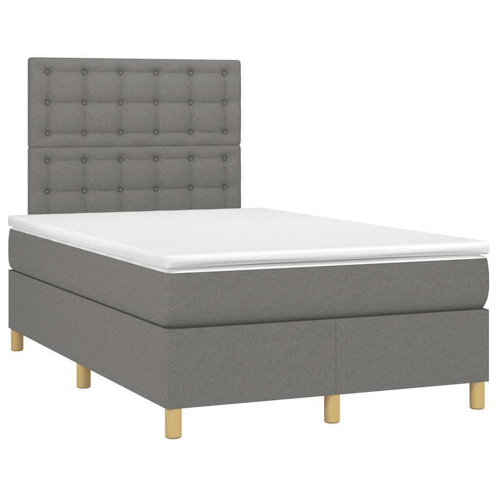 Krevet box spring s madracem tamnosivi 120 x 190 cm tkanina