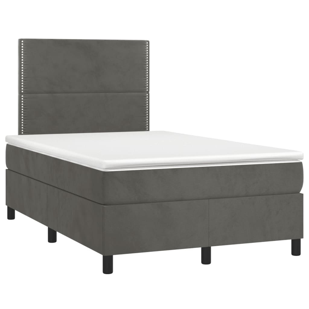 Krevet box spring s madracem tamnosivi 120 x 190 cm baršun