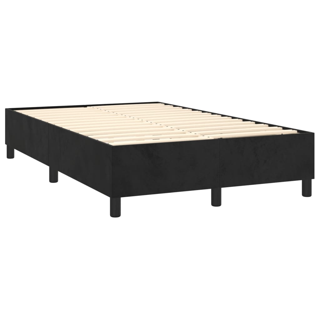 Krevet box spring s madracem crni 120 x 190 cm baršunasti