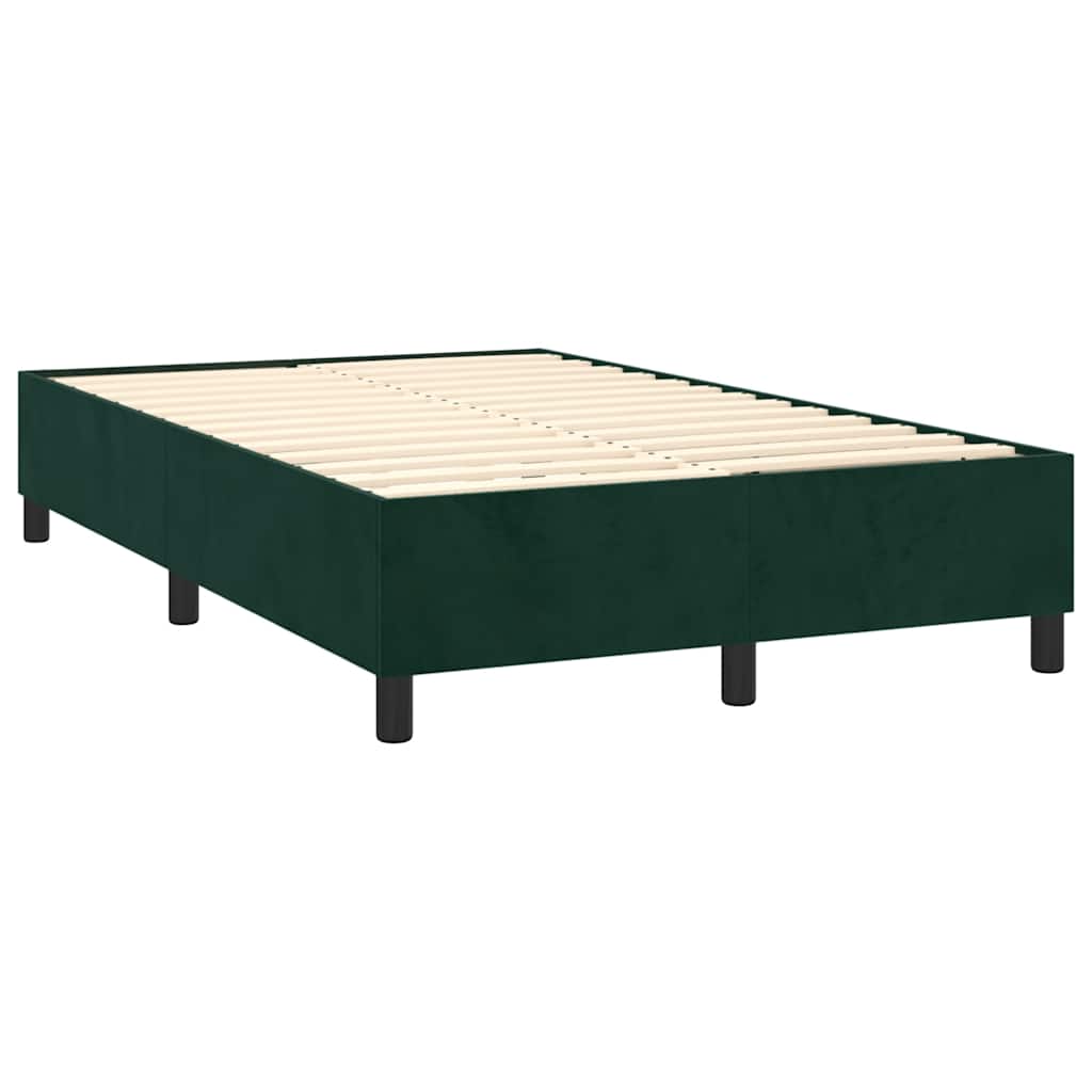 Krevet box spring s madracem tamnozeleni 120x190 cm baršunasti