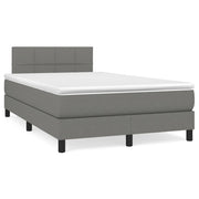 Krevet box spring s madracem LED tamnosivi 120 x 190 cm tkanina