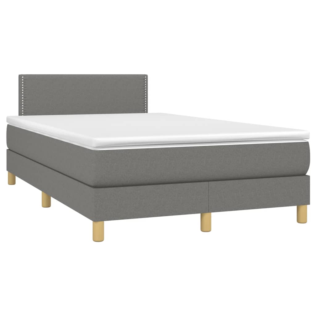 Krevet box spring s madracem LED tamnosivi 120 x 190 cm tkanina
