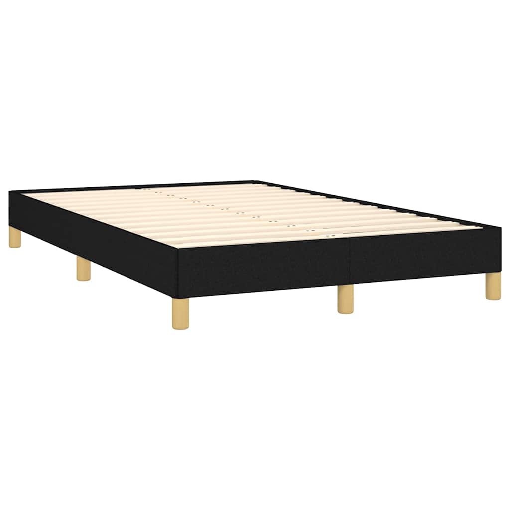 Krevet box spring s madracem LED crni 120 x 190 cm od tkanine
