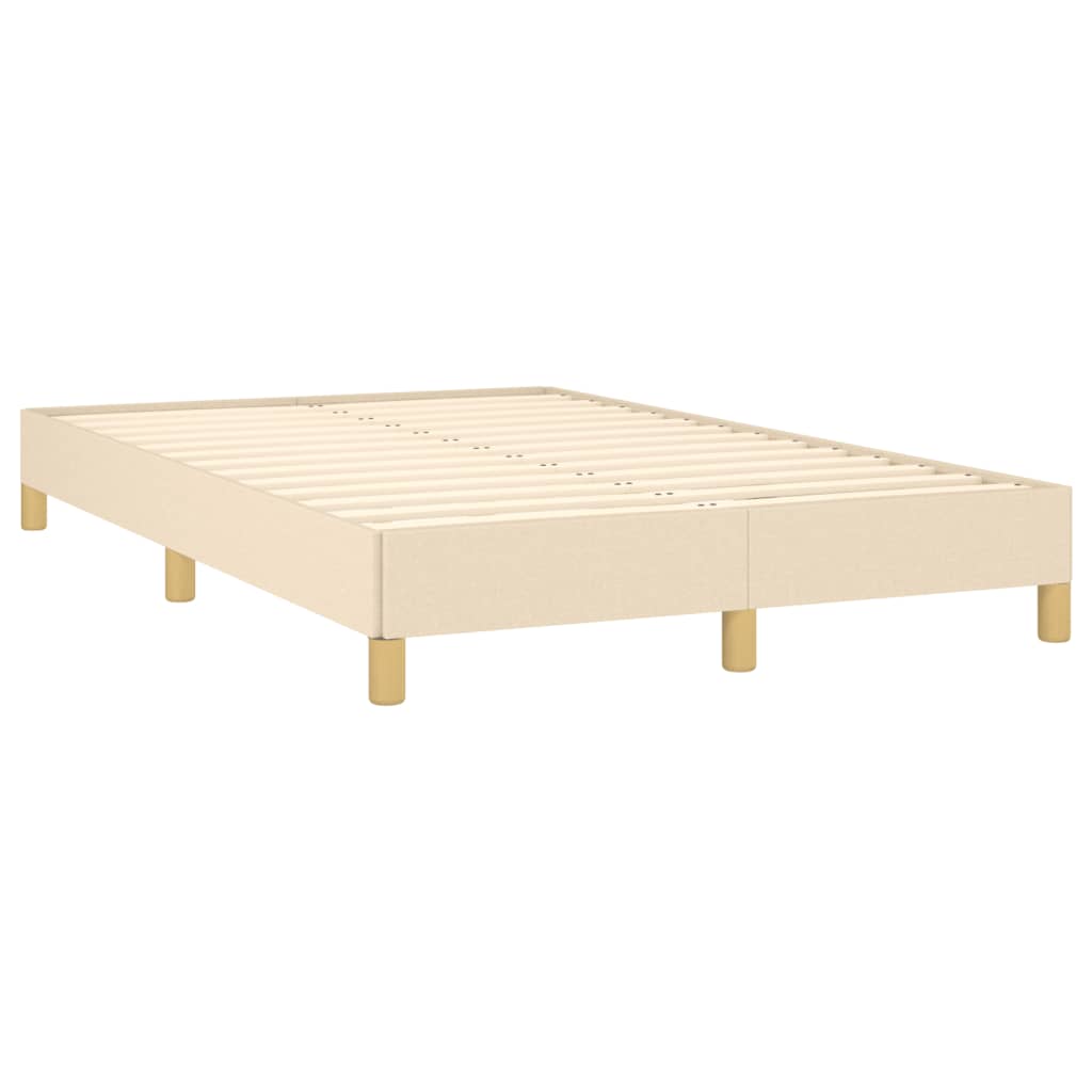 Krevet s oprugama i madracem LED krem 120 x 190 cm od tkanine