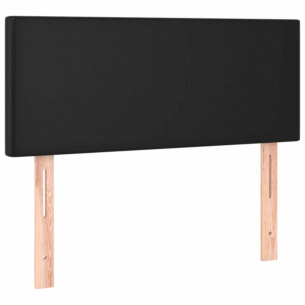 Krevet box spring s madracem LED crni 120 x 190 cm umjetna koža