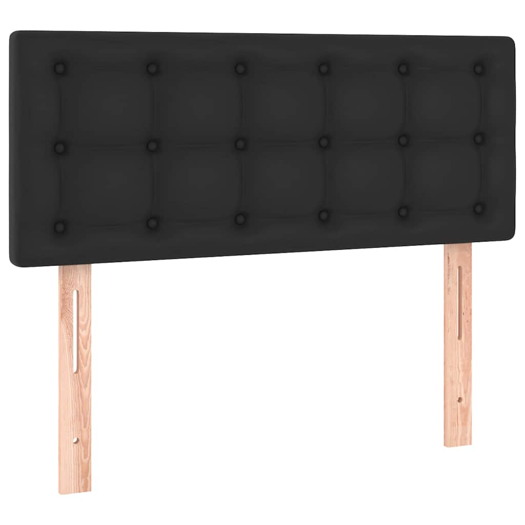 Krevet box spring s madracem LED crni 120 x 190 cm umjetna koža