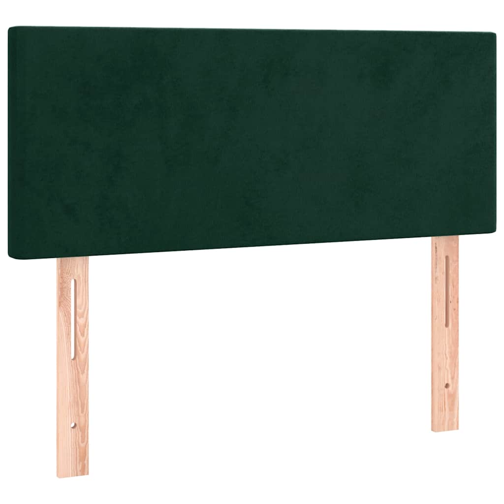 Krevet s oprugama i madracem LED tamnozelenim 120x190 cm baršun