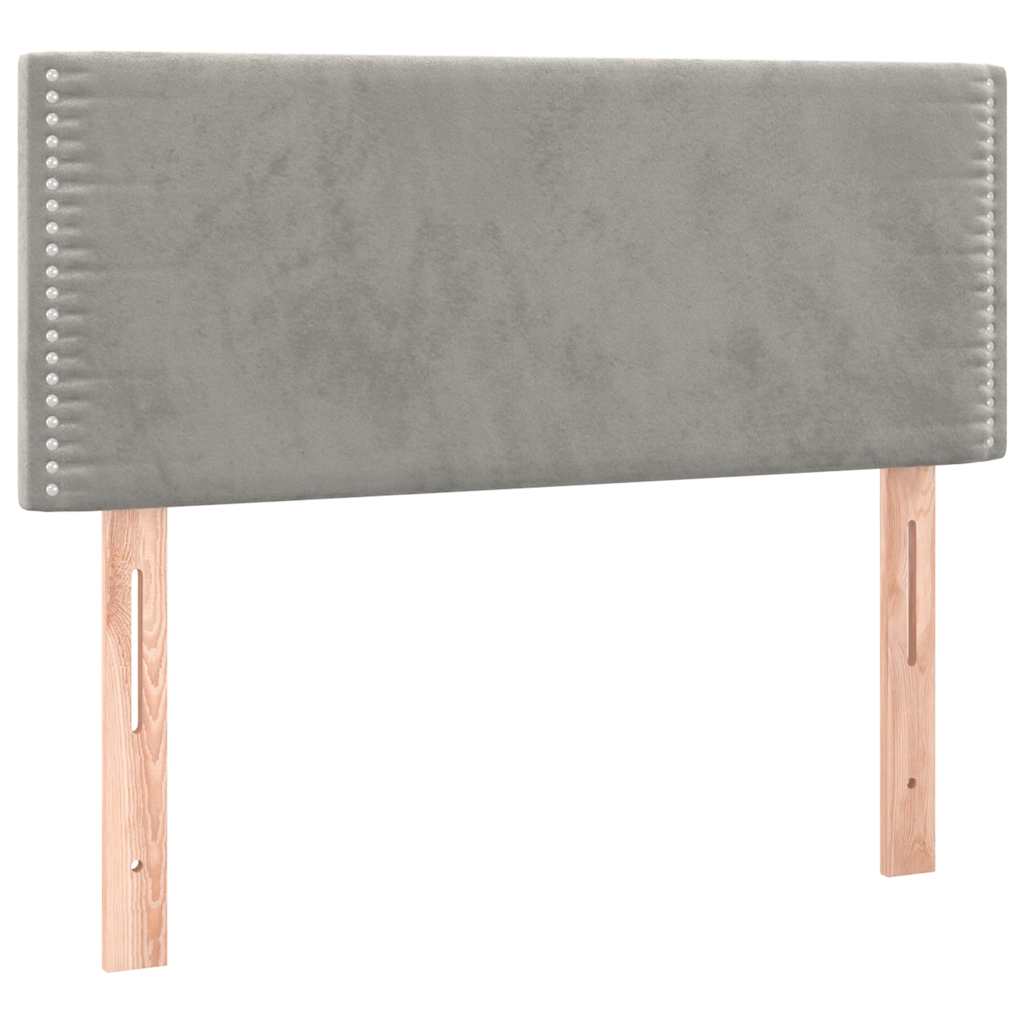 Krevet box spring s madracem LED svjetlosivi 120x190 cm tkanina