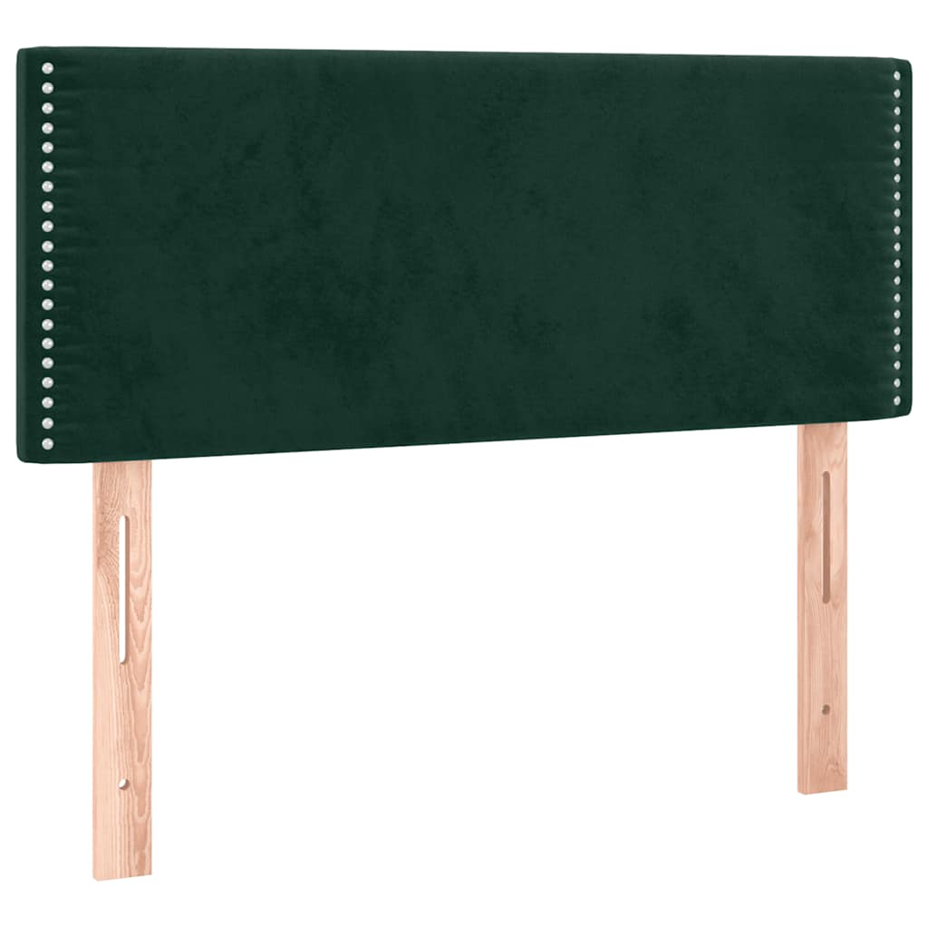 Krevet s oprugama i madracem LED tamnozelenim 120x190 cm baršun