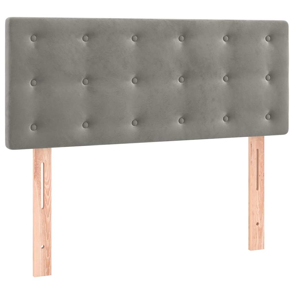 Krevet box spring s madracem LED svjetlosivi 120x190 cm tkanina
